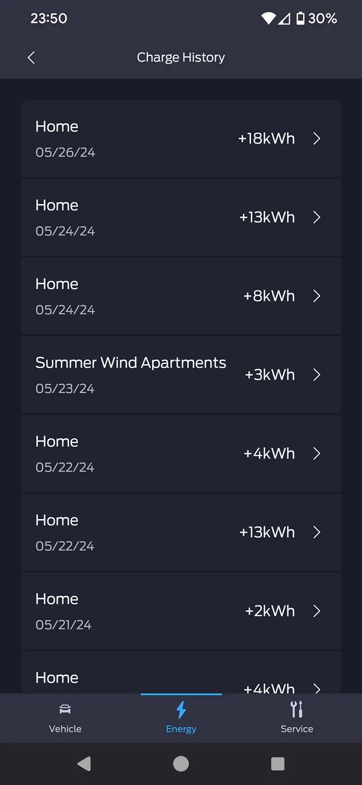Ford Mustang Mach-E No charging log Screenshot_20240526-235053