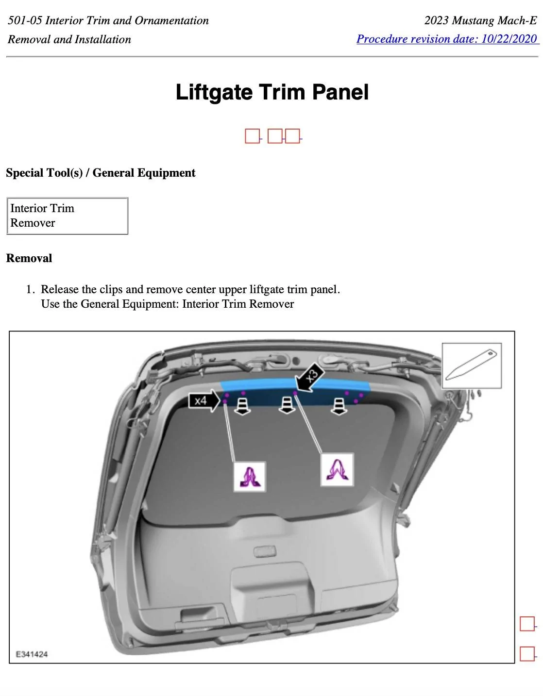 Ford Mustang Mach-E Instructions to remove & disassemble the inner taillights? Screenshot 2024-06-01 at 8.18.29 AM