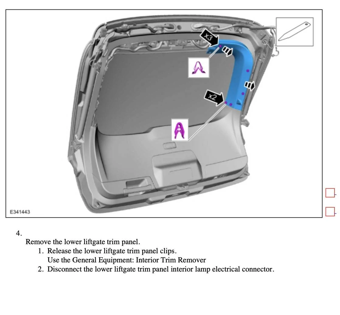 Ford Mustang Mach-E Instructions to remove & disassemble the inner taillights? Screenshot 2024-06-01 at 8.18.52 AM
