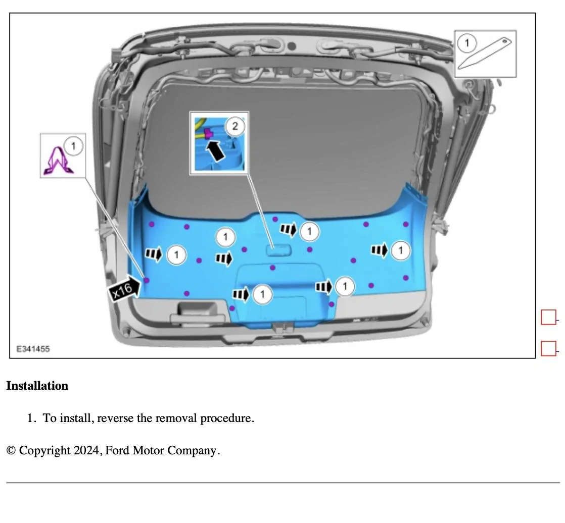Ford Mustang Mach-E Instructions to remove & disassemble the inner taillights? Screenshot 2024-06-01 at 8.19.07 AM