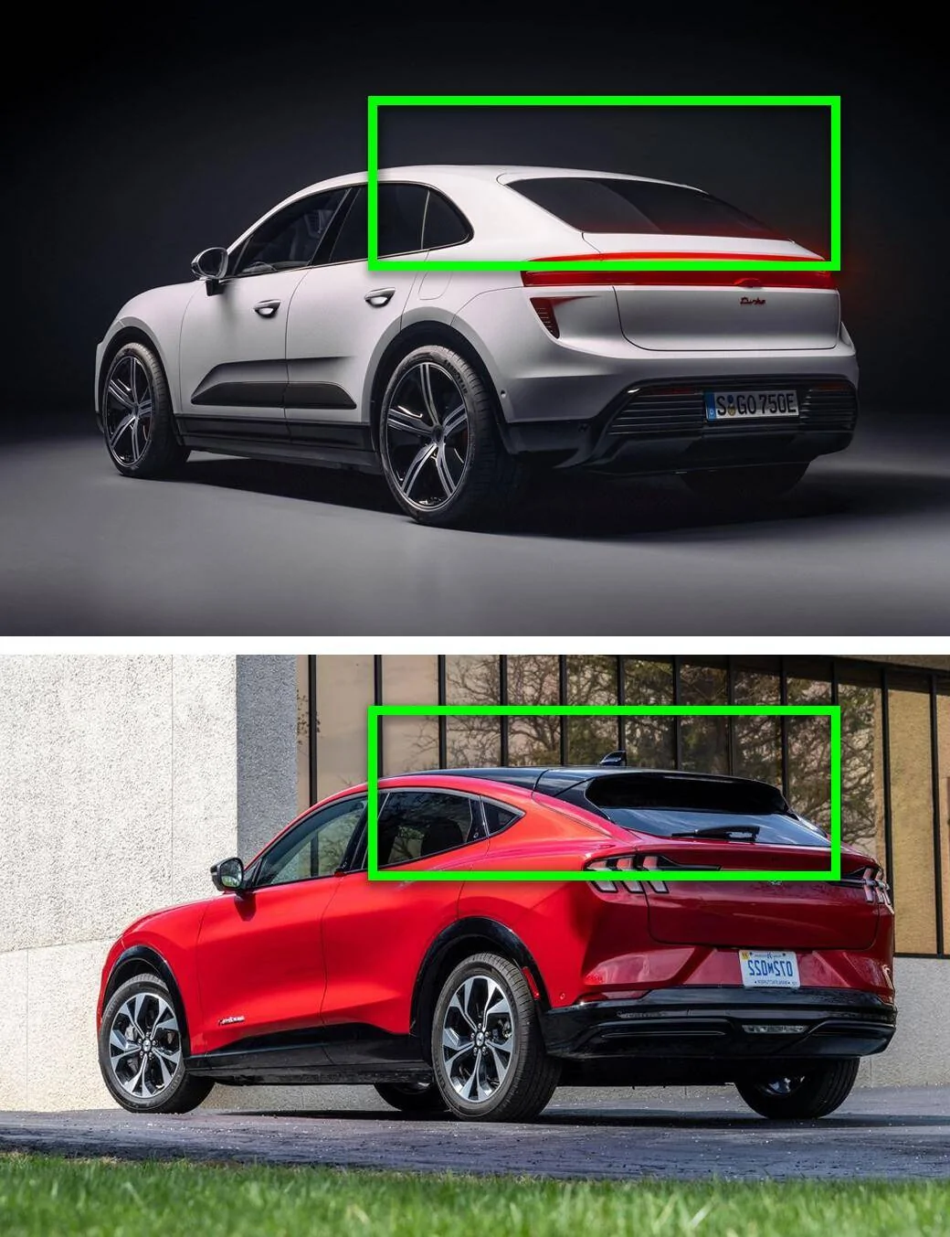 Ford Mustang Mach-E Porsche Macan Turbo EV Real Life Pictures 1717369302387-bi