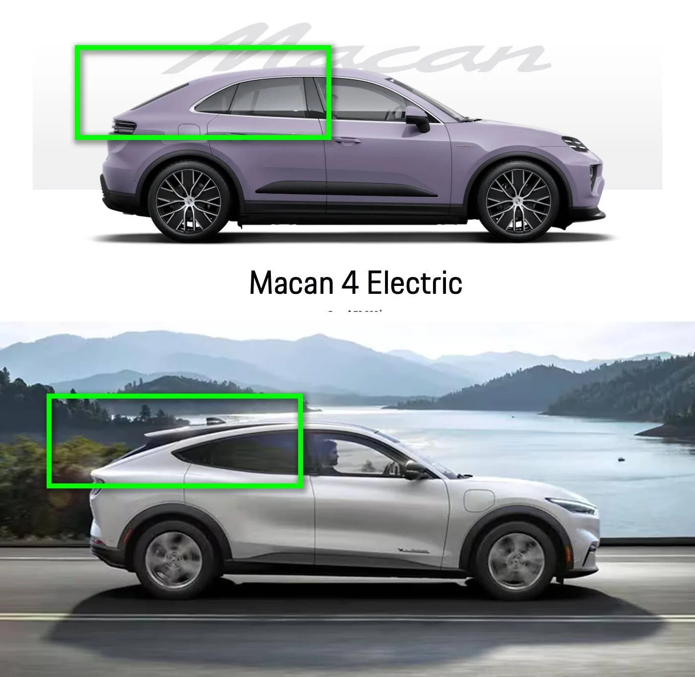 Ford Mustang Mach-E Porsche Macan Turbo EV Real Life Pictures 1717369314370-xt