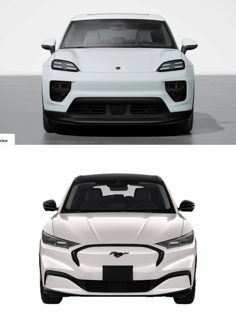 Ford Mustang Mach-E Porsche Macan Turbo EV Real Life Pictures 1717369379364-yg