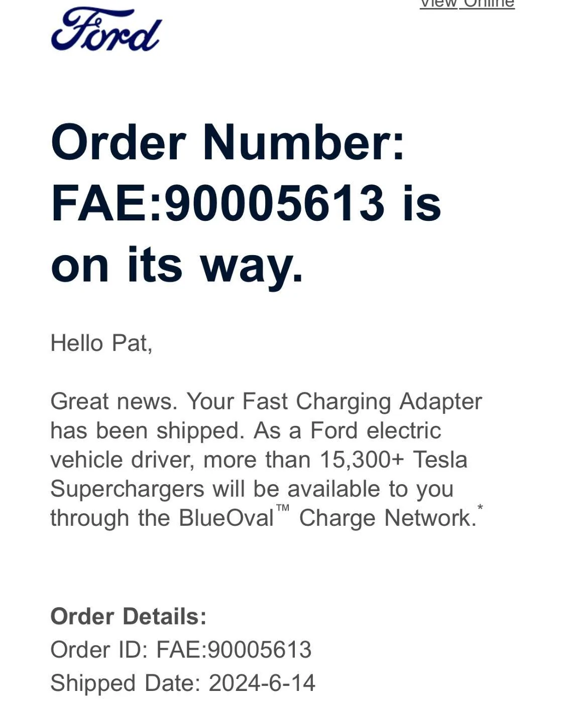 Ford Mustang Mach-E Second batch of NACS adapters are shipping out Screenshot 2024-06-14 at 15.11.06