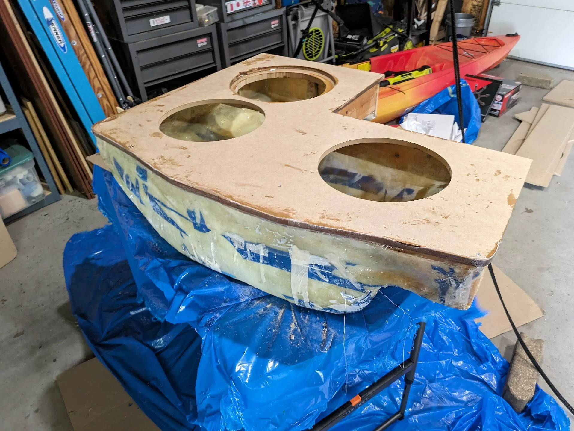 Ford Mustang Mach-E Speakers/Sub/Amps install and base/select model audio information fiberglass box out of car