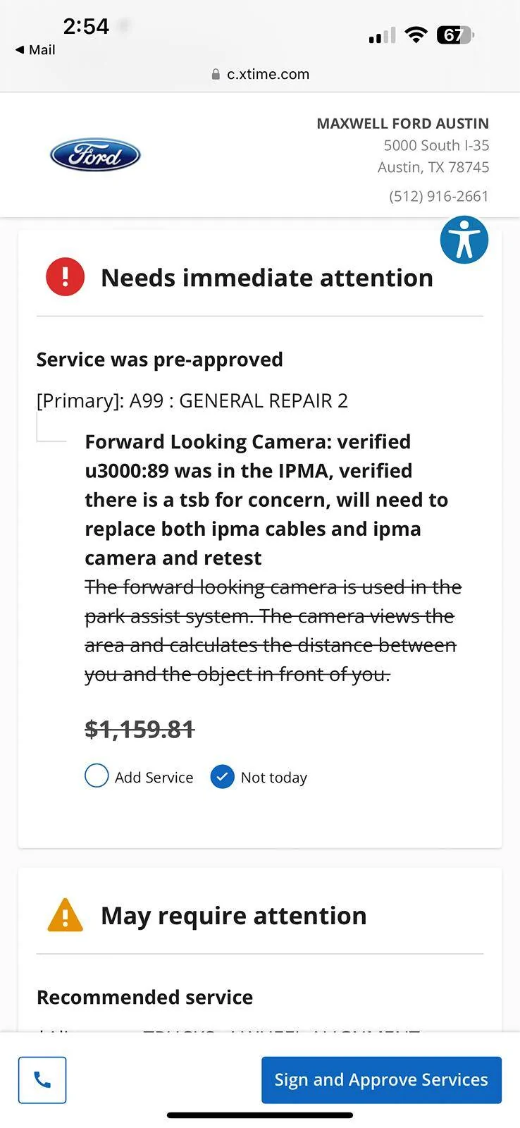 Ford Mustang Mach-E Front Camera Fault & Pre-Collision Assist Not Available Errors IMG_1108