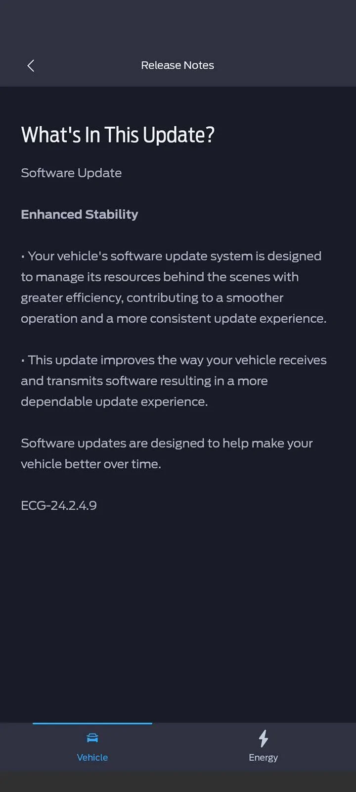 Ford Mustang Mach-E OTA Update ECG-24.2.4.9 1000142952