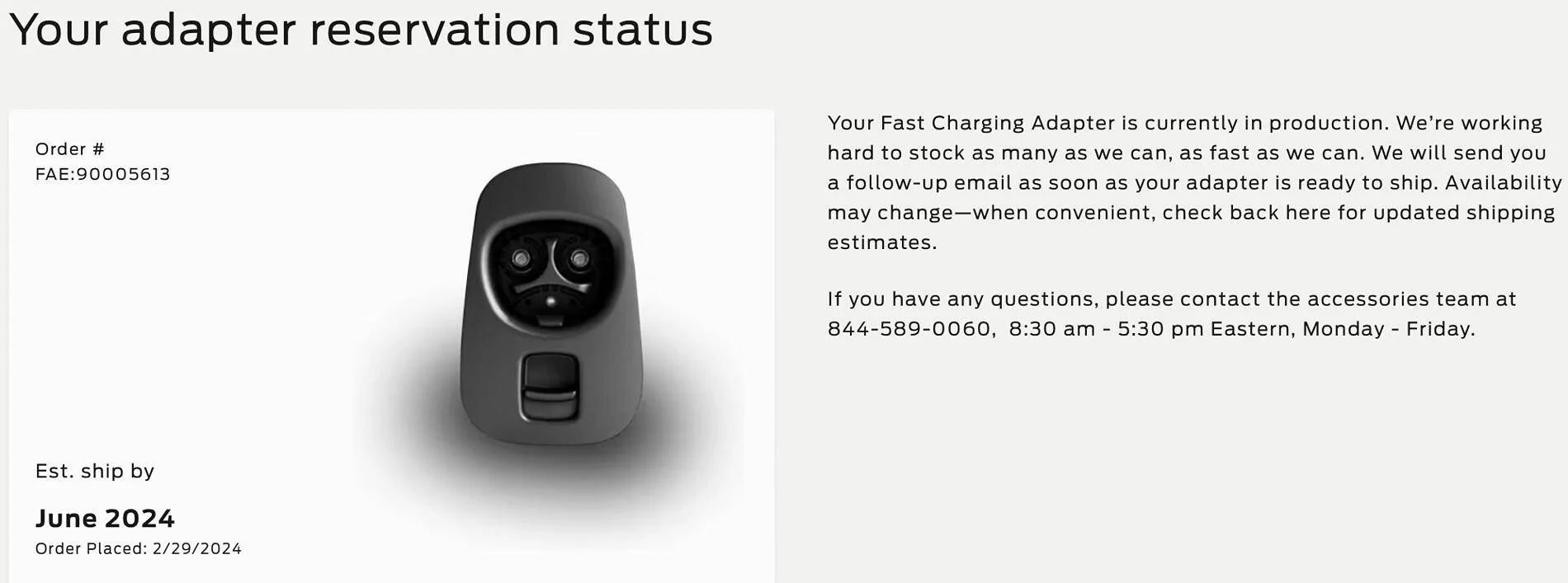 Ford Mustang Mach-E Second batch of NACS adapters are shipping out Screenshot 2024-07-05 at 9.14.50 AM