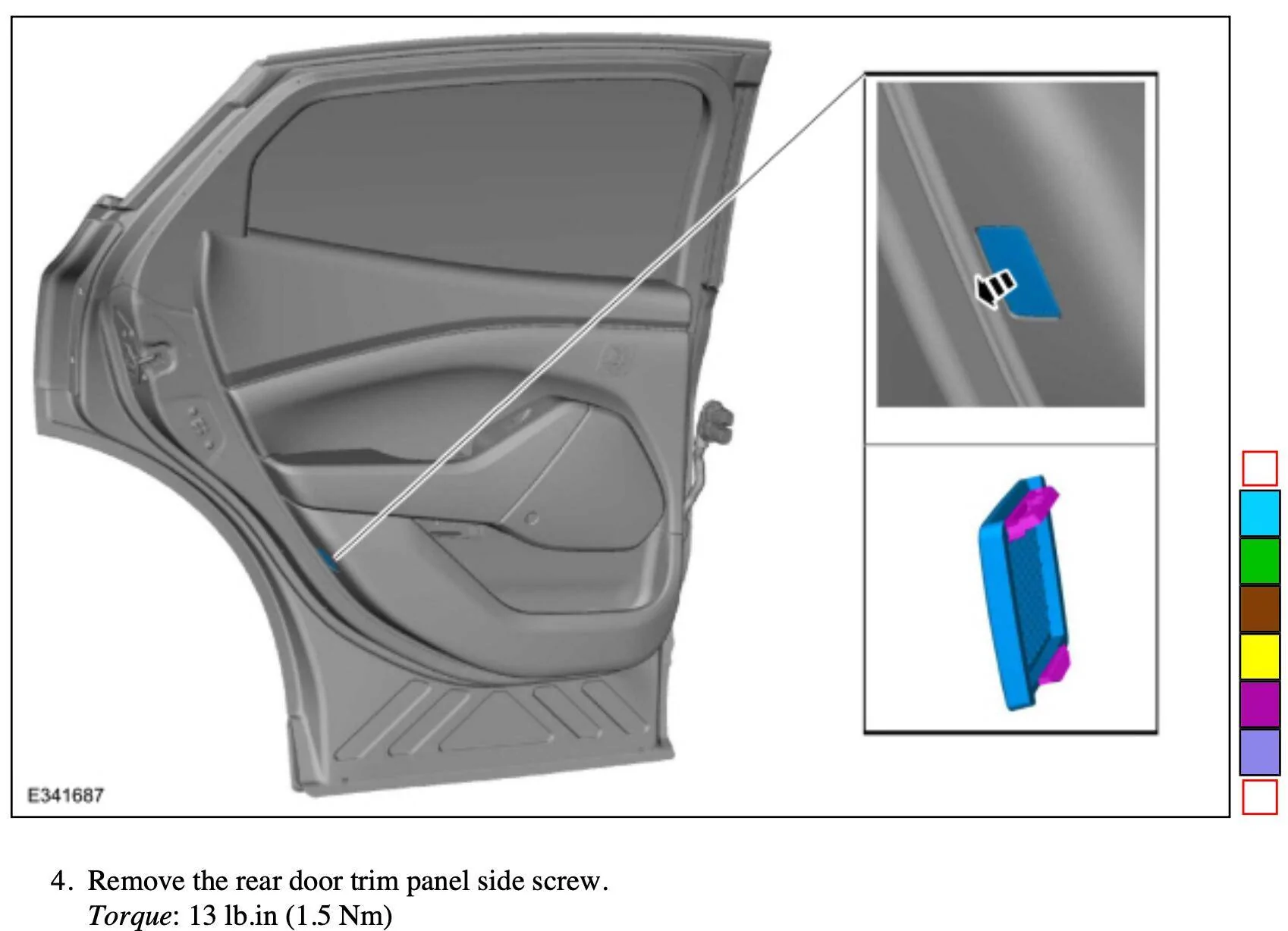Ford Mustang Mach-E Rear door (inside panel) disassembly instructions? Screenshot 2024-07-08 at 4.02.17 PM