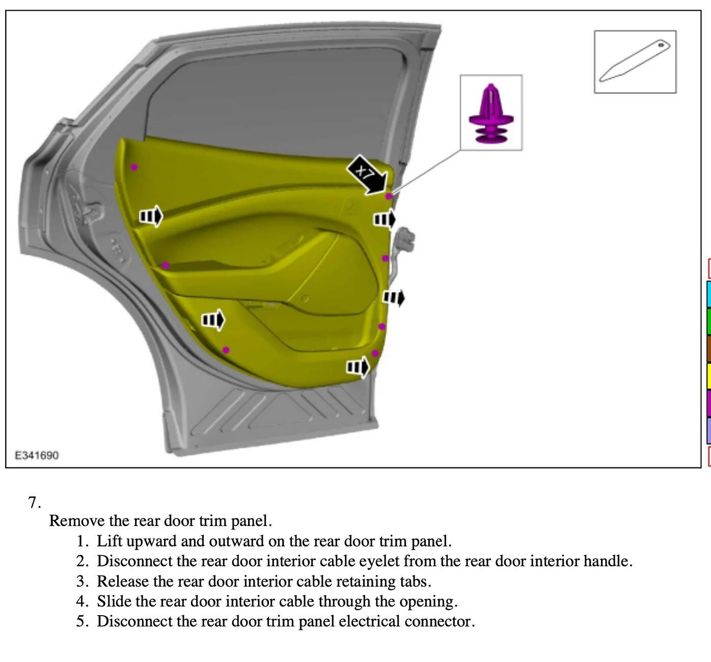 Ford Mustang Mach-E Rear door (inside panel) disassembly instructions? Screenshot 2024-07-08 at 4.02.41 PM