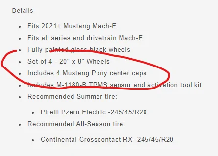 Ford Mustang Mach-E OEM Nite Pony Mach-E GT PE wheels in gloss black available from Ford Performance Accessories 1720626714440-fz