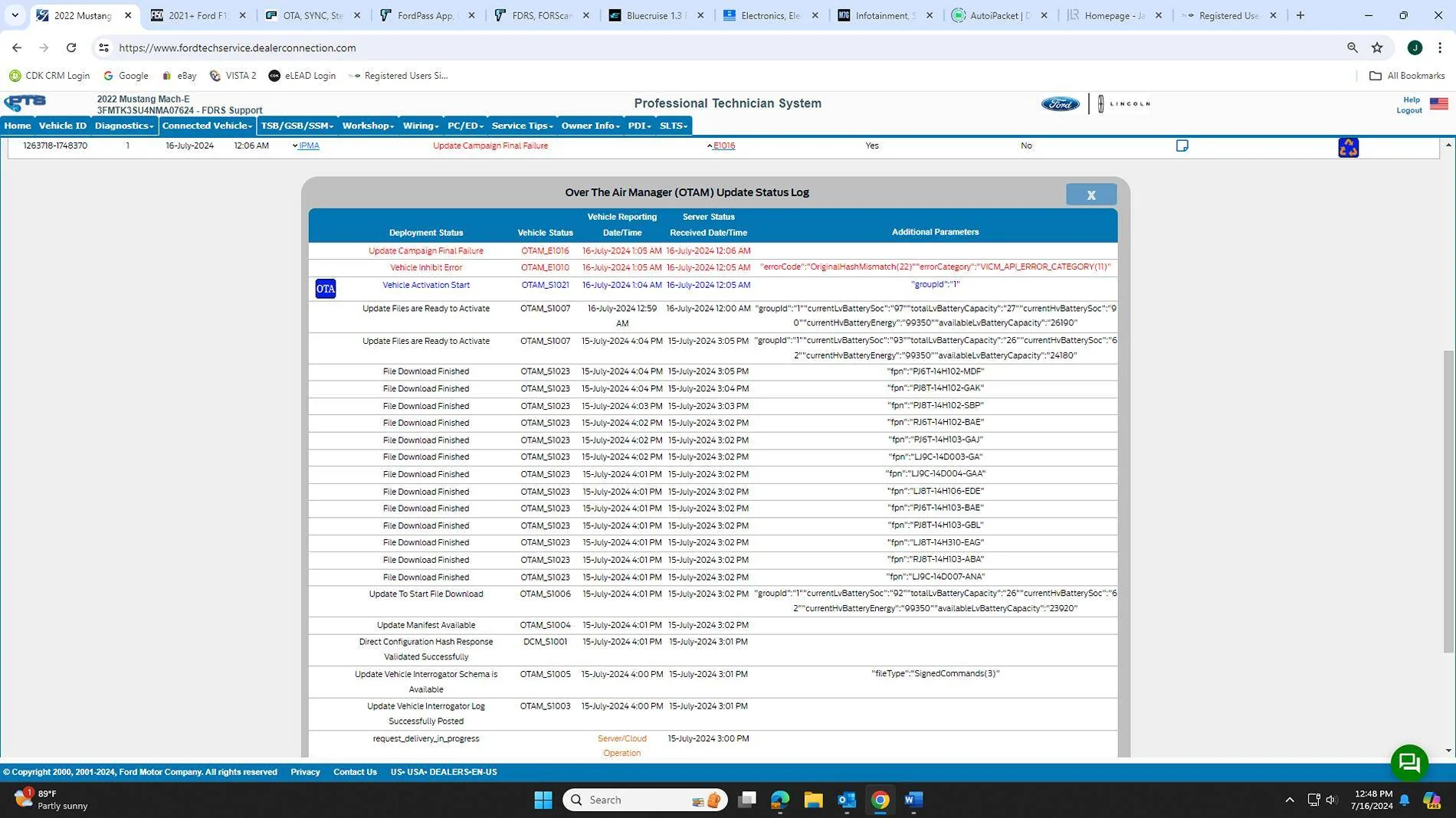Ford Mustang Mach-E Bluecruise 1.3 Failed, Would someone be able to look into the update sessions log for the cause? 1721148515298-w1