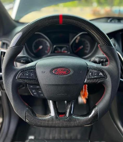 Ford Mustang Mach-E RED FLOCKED steering wheel for Mach-E, by BSKT Design 5