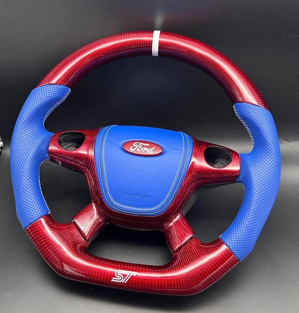 Ford Mustang Mach-E RED FLOCKED steering wheel for Mach-E, by BSKT Design er