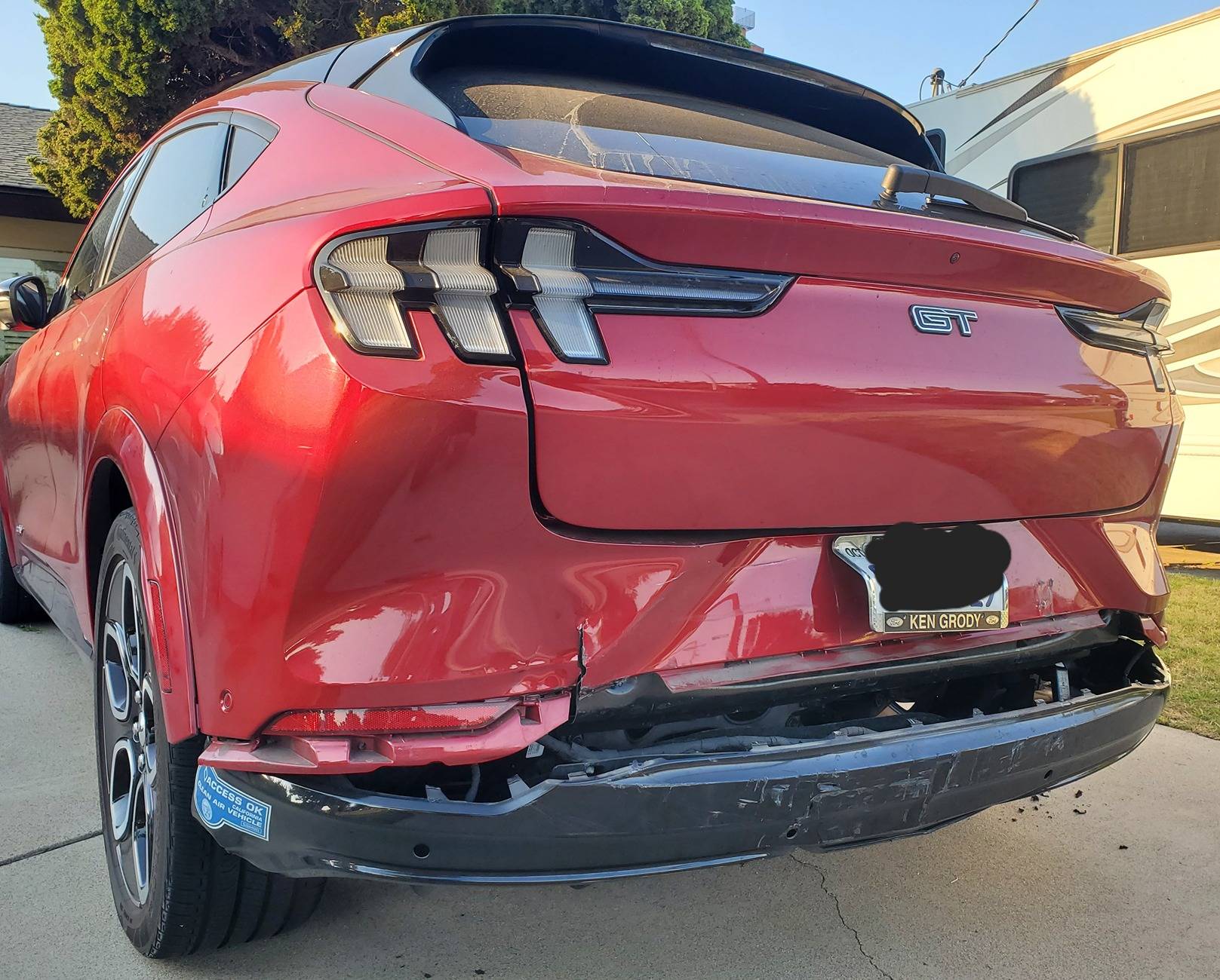 Ford Mustang Mach-E Red Charge in Multi-Vehicle Accident 20240710_185423