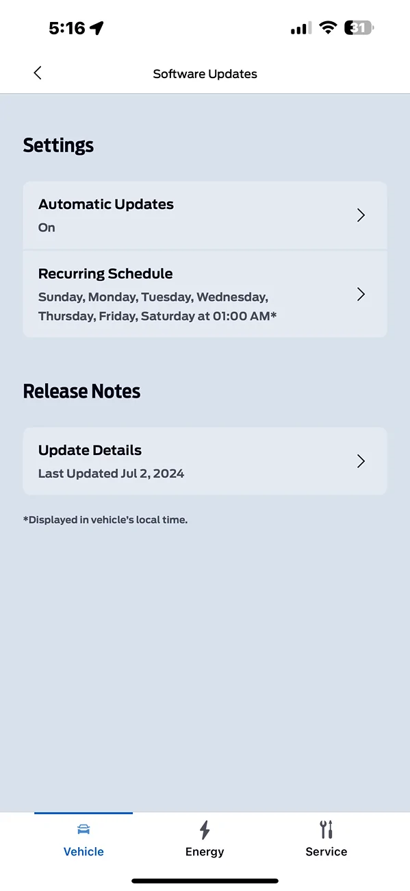 Ford Mustang Mach-E Software update screen IMG_2854