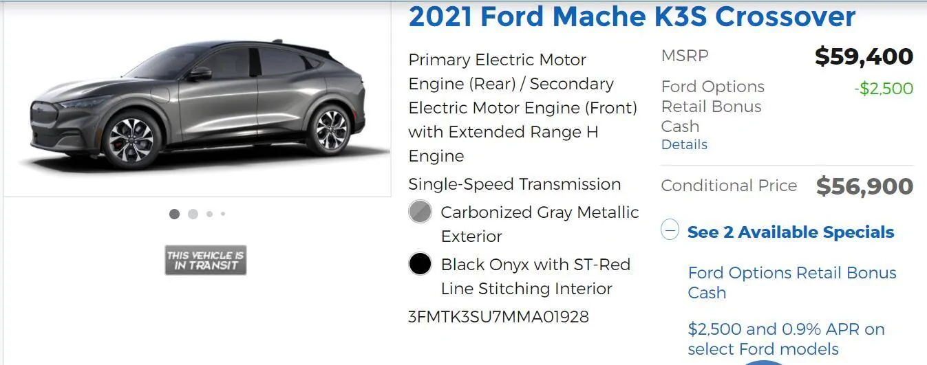Ford Mustang Mach-E Current financing rebates and incentives? 1611888855181