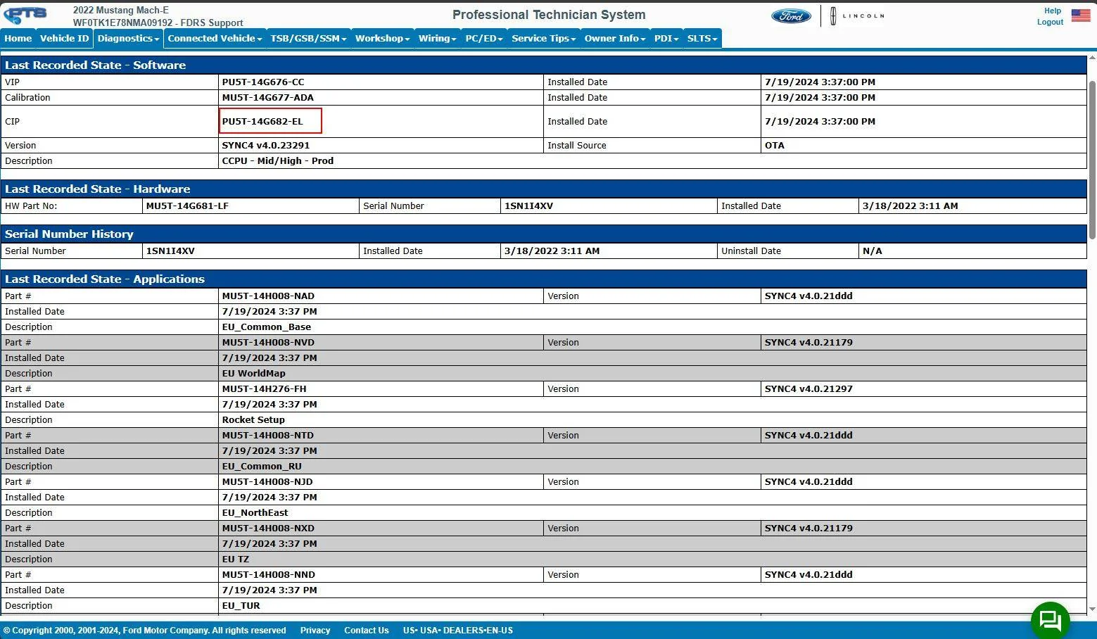 Ford Mustang Mach-E Can anyone help? Ford? TCU is broken and no one knows what to do... WF0TK1E78NMA09192-23-Aug-24Sync