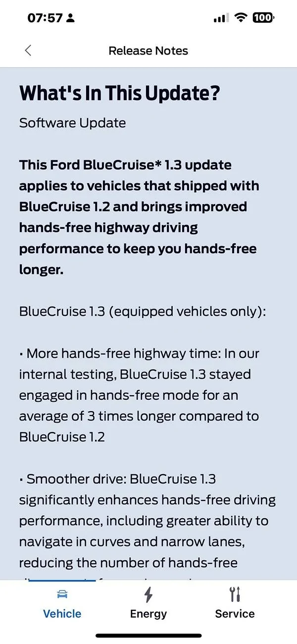 Ford Mustang Mach-E Does anyone know why Ford has pulled the BlueCruise 1.3 update? Screenshot 2024-08-24 at 07.57.40