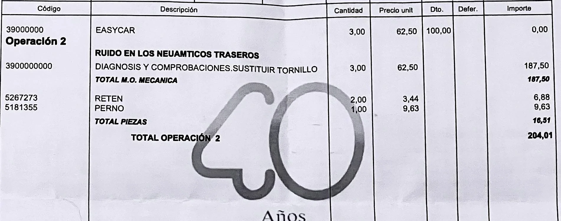 Ford Mustang Mach-E Annoying Creak Coming from Rear Copy of Mustang repair invoice_Ford Christian 2024_cropped