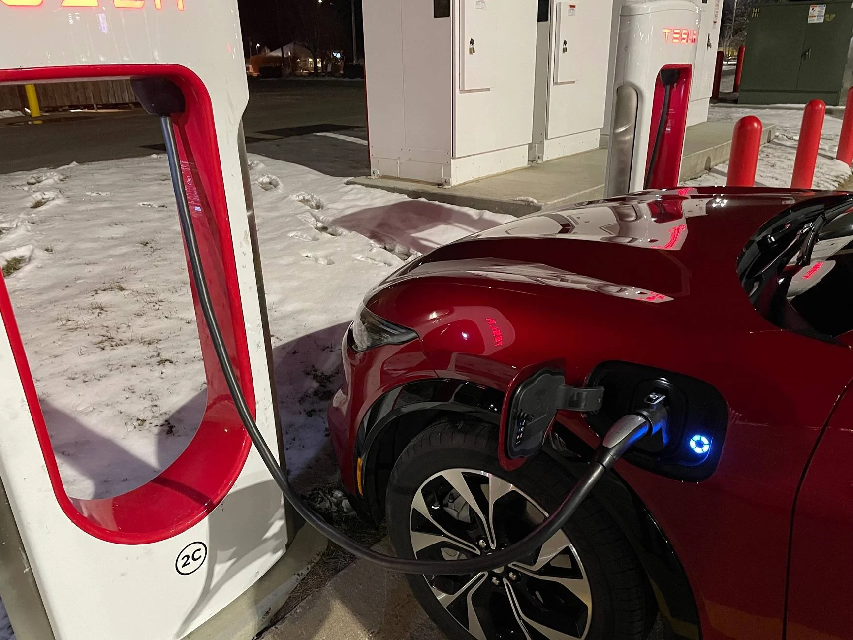 Ford Mustang Mach-E DC charging at a Tesla station IMG_2746
