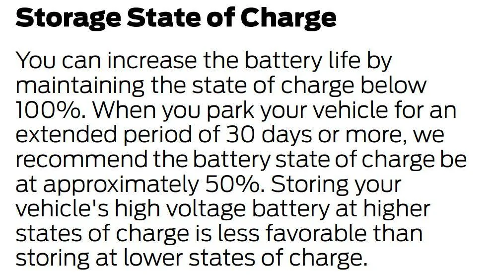Ford Mustang Mach-E Consequences  of never charging to 100%? Battery2