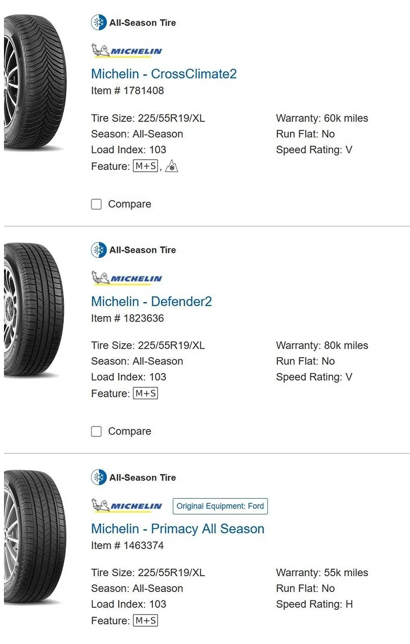 Ford Mustang Mach-E Costco Tire Choices Tires