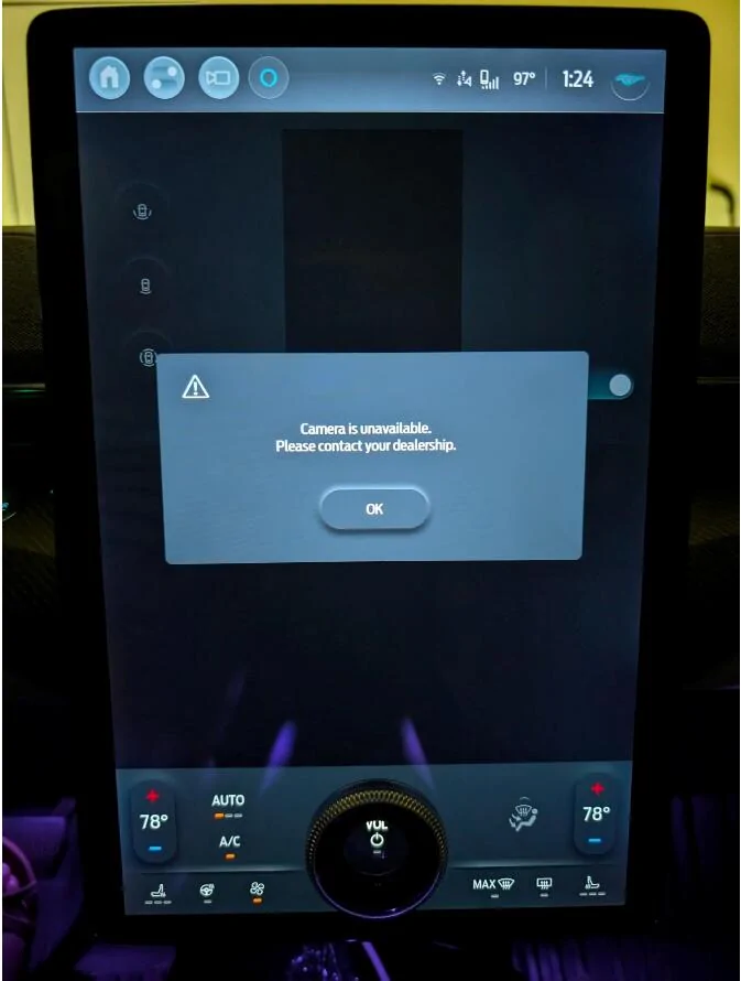 Ford Mustang Mach-E Backup camera no image MachE