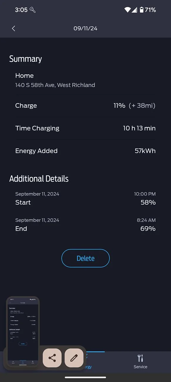 Ford Mustang Mach-E Ford App Energy Added Calculation All Messed Up Screenshot_20240913-150543