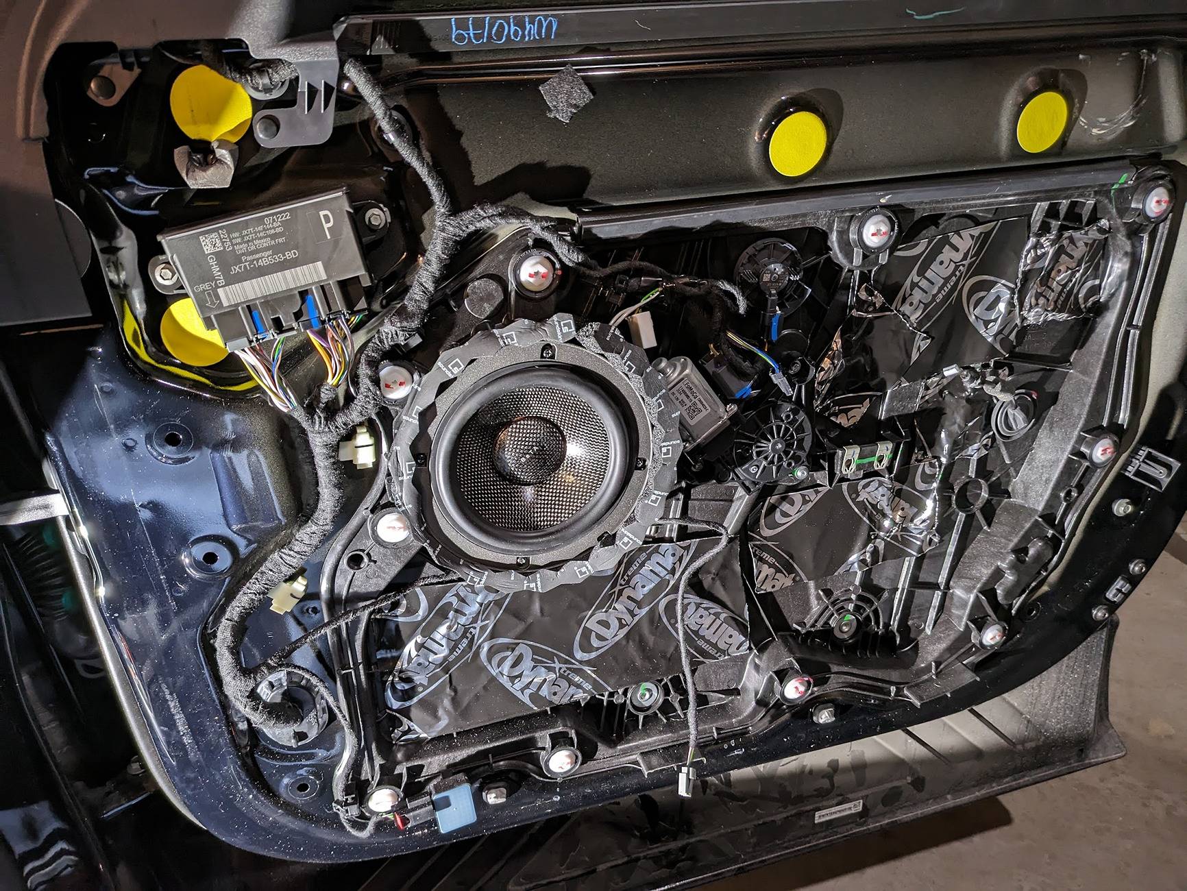 Ford Mustang Mach-E Speakers/Sub/Amps install and base/select model audio information Front door interior skin pre