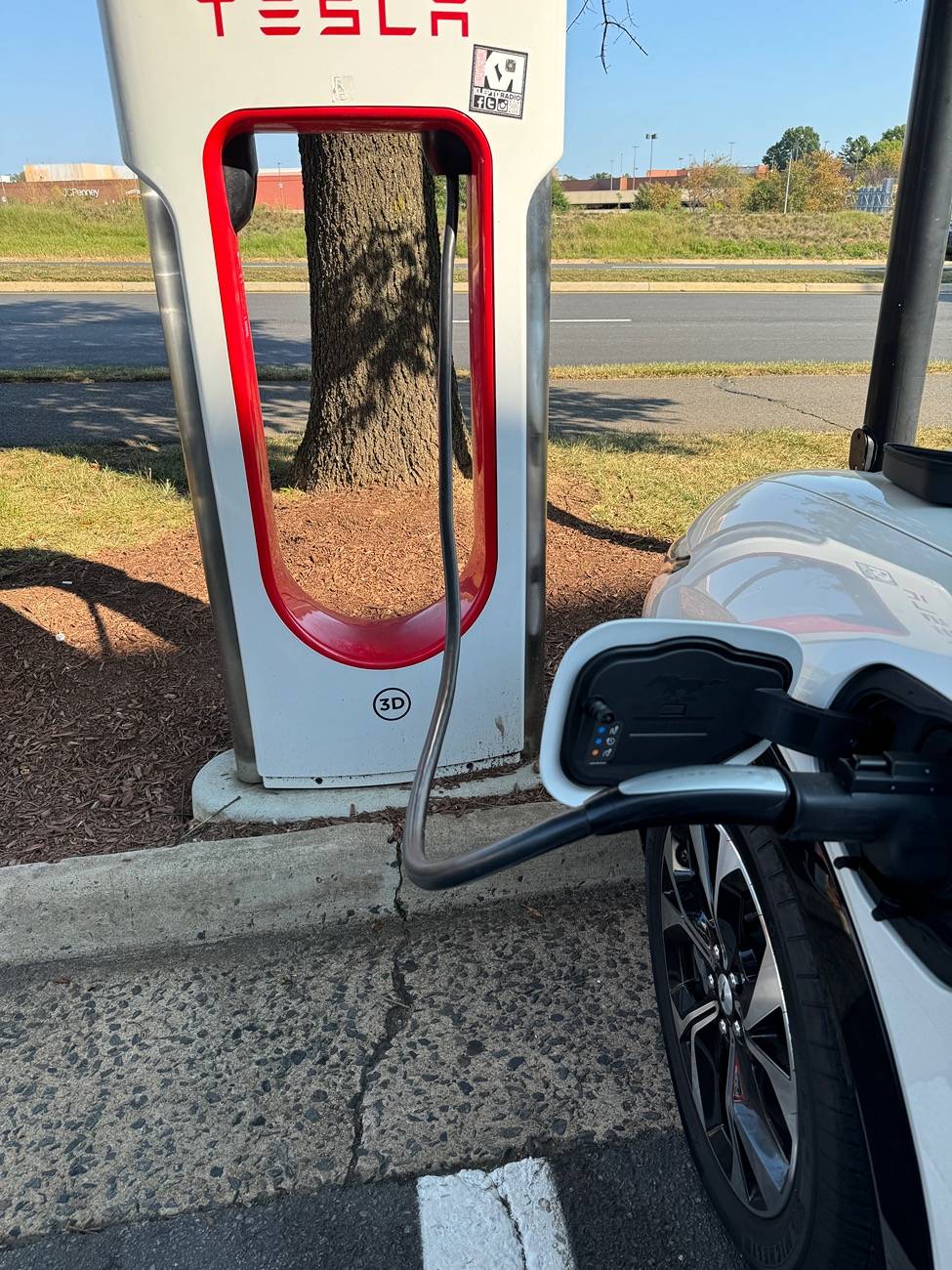 Ford Mustang Mach-E DC charging at a Tesla station IMG_7348