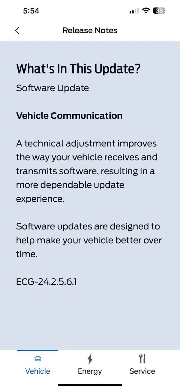 Ford Mustang Mach-E Got first software update after BC 1.3 IMG_0101
