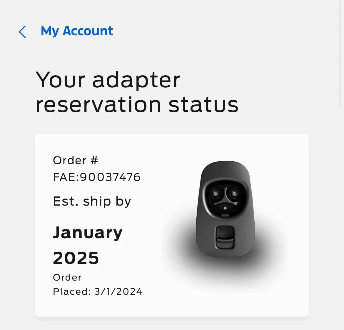 Ford Mustang Mach-E NACS Adapter Ship Date of September 2024 Delayed to January 2025 (Update: This Was An Error by Ford) IMG_5015