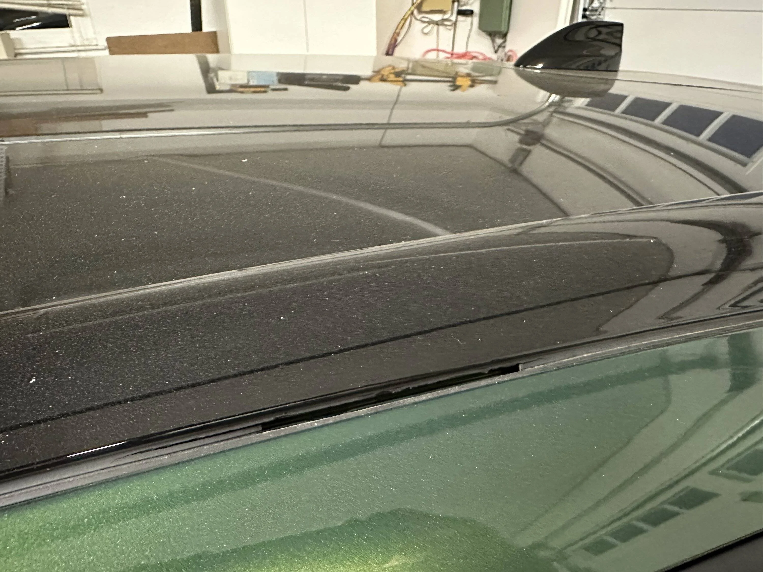 Ford Mustang Mach-E Shredded weatherstripping on roof trim: how worried should I be? IMG_6065
