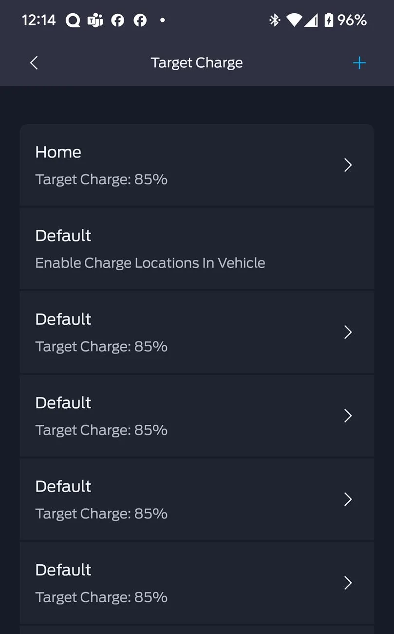 Ford Mustang Mach-E Target Charge locations all reverting to "Default" Screenshot_20241002-121433