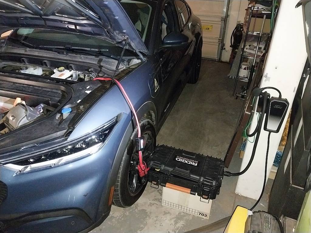 Ford Mustang Mach-E Lightnings are powering homes after Helene -- "North Carolina's Coming Run on Electric Cars" (The Atlantic Article) 34 MME 12vExport running house