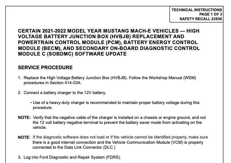 Ford Mustang Mach-E My partner took the Mustang in for the HVBJB recall work. A few hours later they tell her it's done... Huh? Screenshot 2024-10-03 at 11.52.52 AM