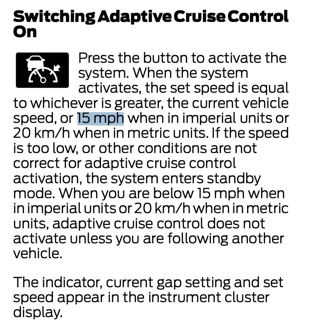 Ford Mustang Mach-E Inadvertent cruise control at slow speeds while turning Screenshot 2024-10-04 at 18.33.16
