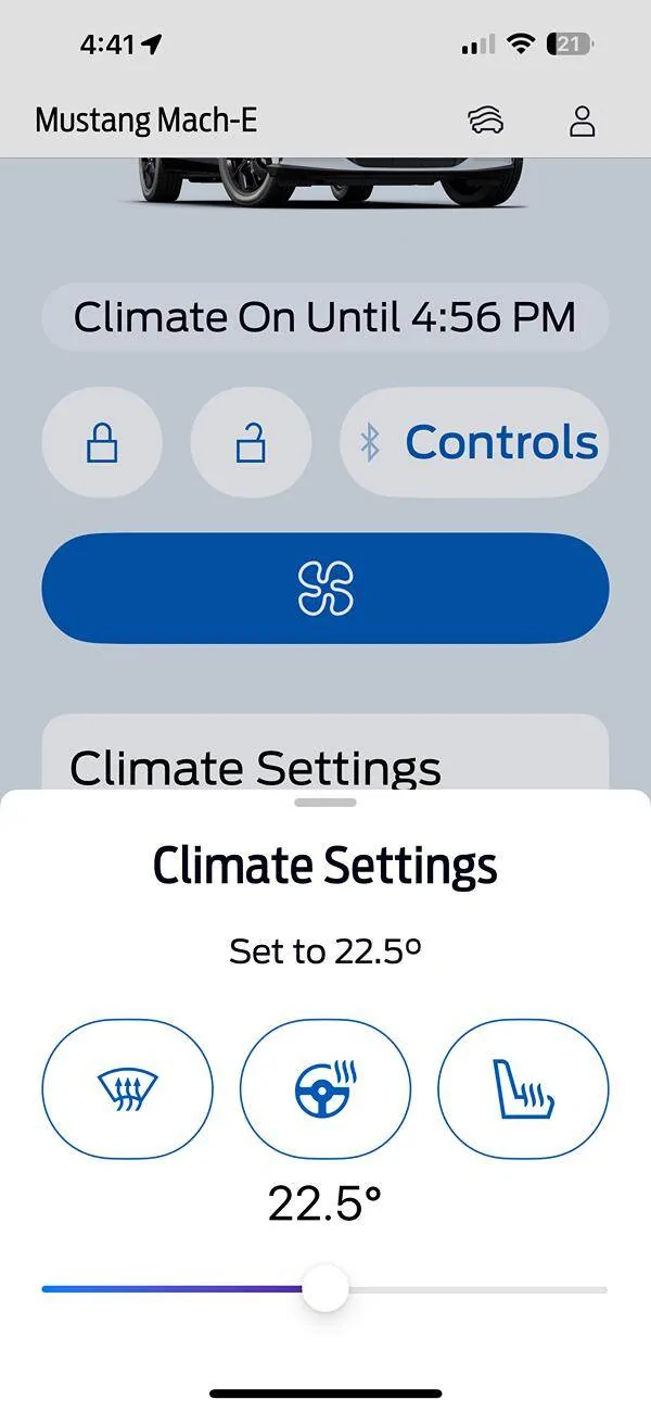 Ford Mustang Mach-E New Climate Settings in FordPass App IMG_3729