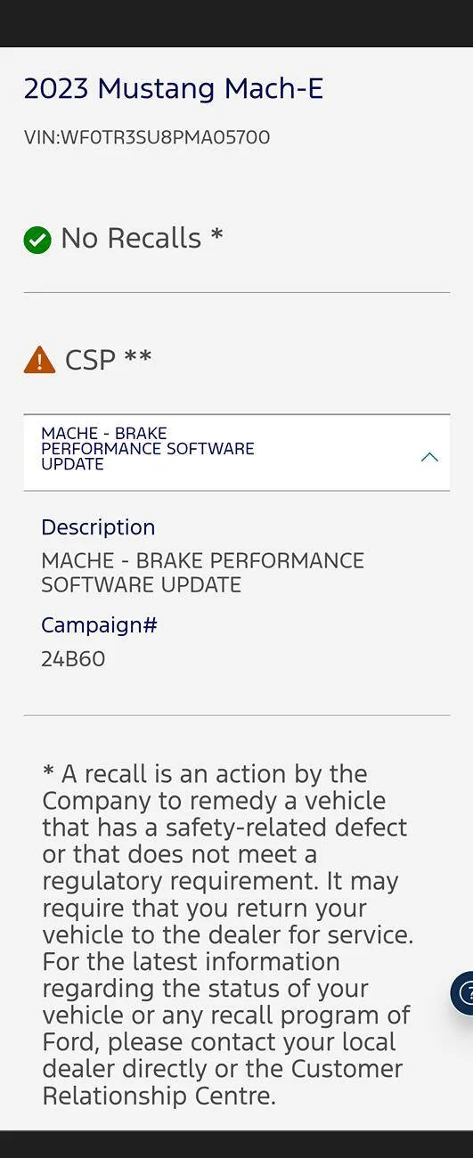 Ford Mustang Mach-E CSP - Braking system 24B60 1000038616