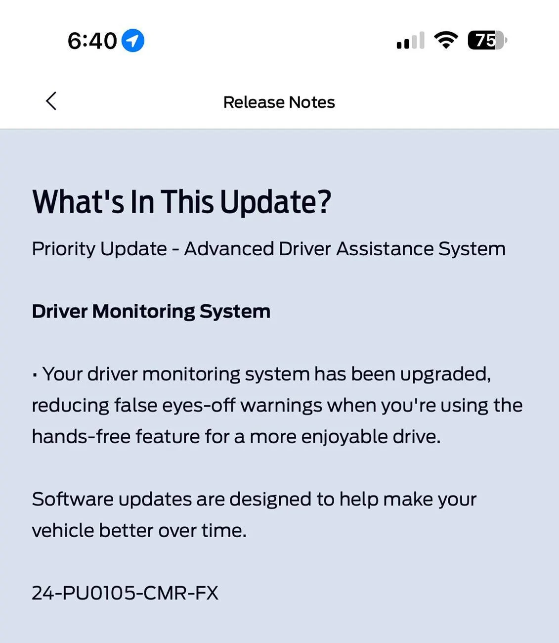 Ford Mustang Mach-E Fordpass shows successful update, car shows not completed 1729165510018-ty
