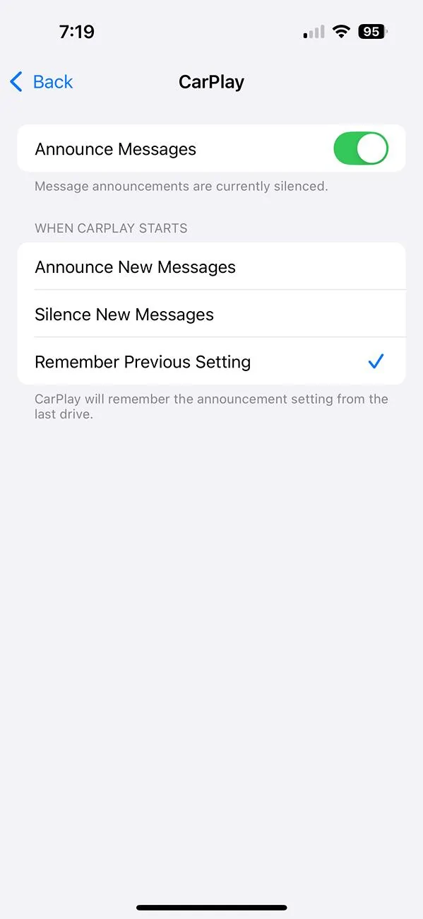 Ford Mustang Mach-E IOS 18 update impact on Car Play Message notifications IMG_2070