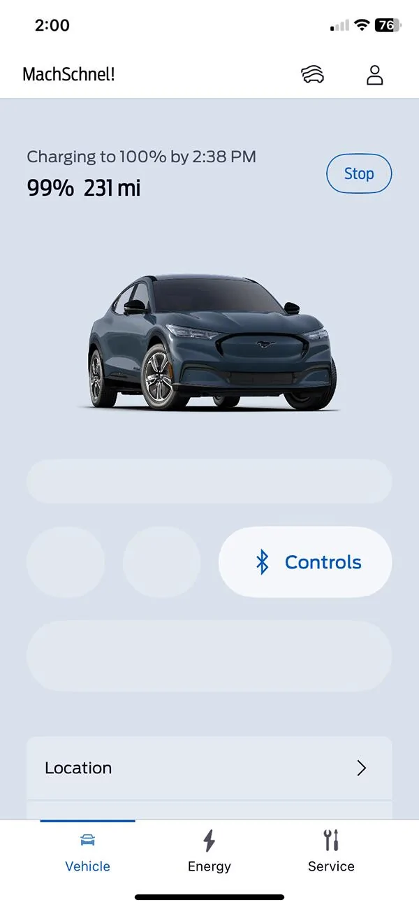 Ford Mustang Mach-E Charging to "100%" for a minute Mach-E at 99% 231mi