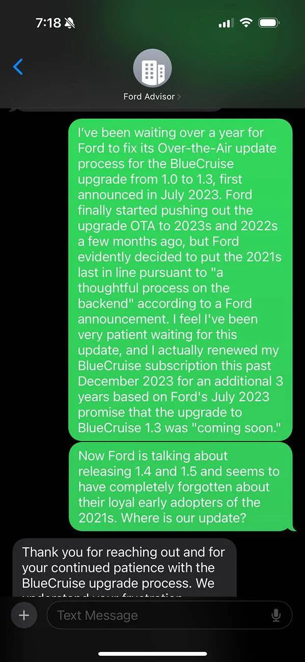 Ford Mustang Mach-E No BlueCruise update for 2021 Mach-E IMG_0529