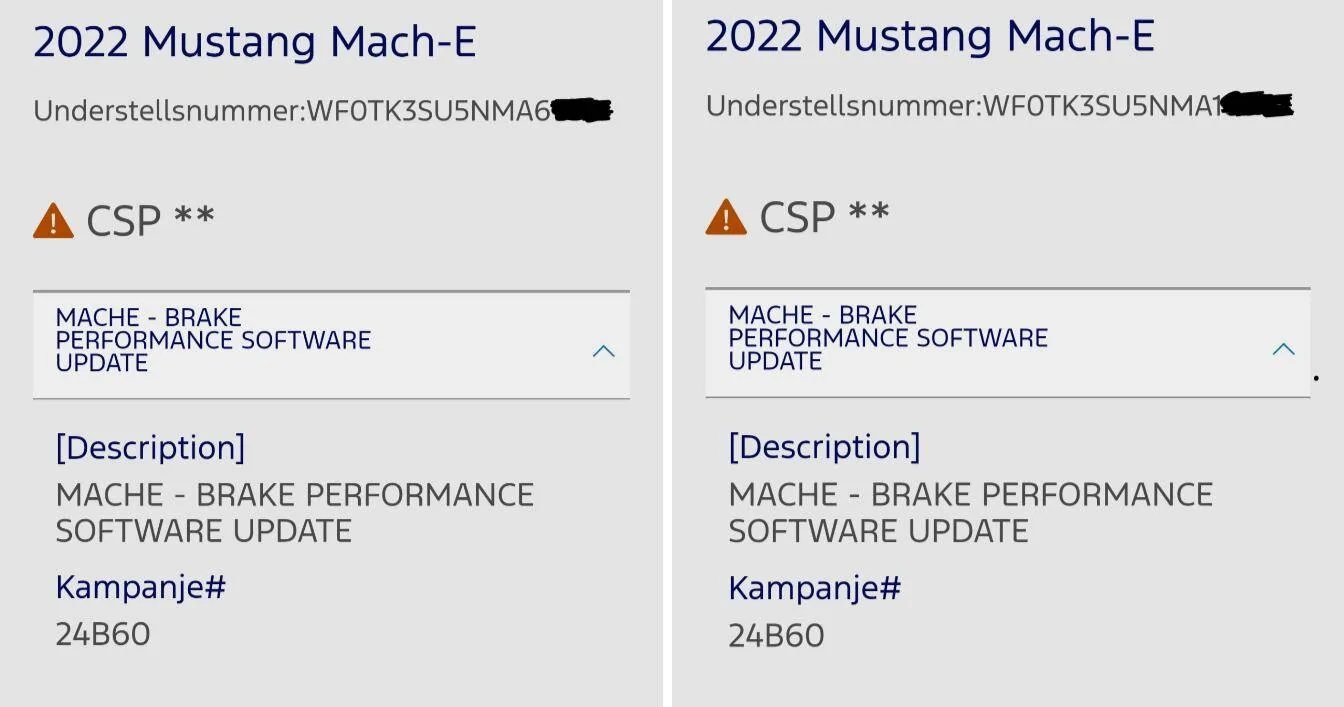 Ford Mustang Mach-E CSP 24B60 - Brake performance upgrade 1000006195