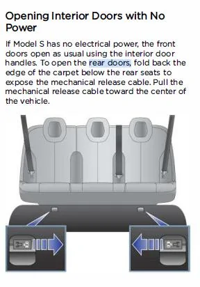 Ford Mustang Mach-E Will the doors open without power? tesla really dum