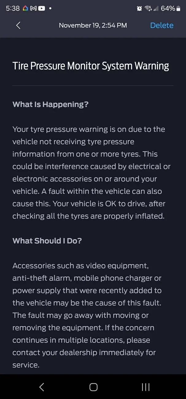 Ford Mustang Mach-E TPMS and Cameras suddenly stopped working Screenshot_20241119_173802_FordPass