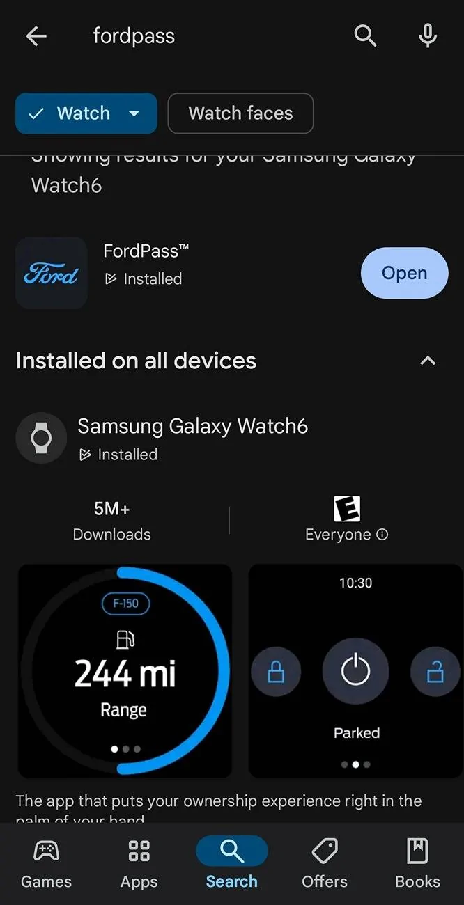 Ford Mustang Mach-E Wear OS app? Screenshot_20241123_074413_Google Play Stor