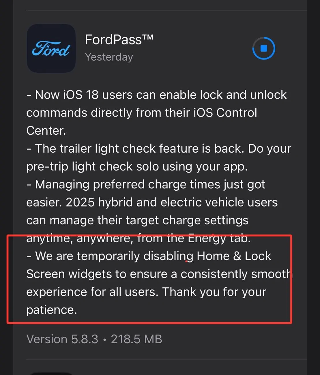 Ford Mustang Mach-E iOS Widget gone? IMG_0090
