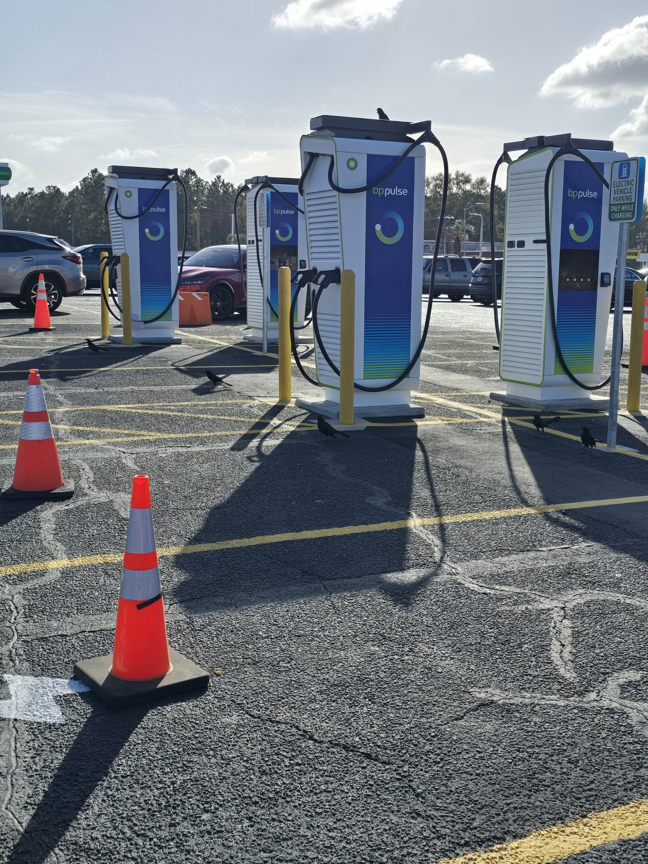 Ford Mustang Mach-E DCFC Chargers being installed Georgia Exit 87 I-95 20241214_142001